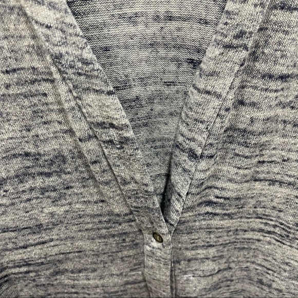 Anthropologie Dolan Nomi Cardigan Heathered Blue Button Front Chiffon Hem XS - Picture 4 of 8